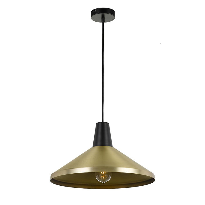 Buy Pendant Lights Australia Temo 1 Light Pendant 400mm Brass, Black - TEMO PE40-BRS+BK
