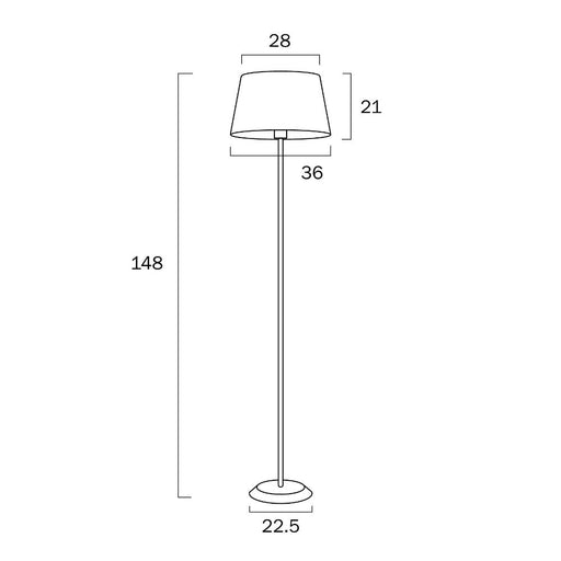 Buy Floor Lamps Australia Jaxon 1 Light  Floor Lamp Black & Blue - JAXON FL-BKBL