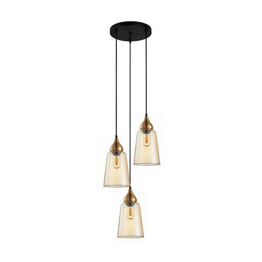 Buy Cluster Pendants Australia Interior Ellipse Glass Shape 3 Light Cluster Pendant Bronze Amber - JEREZ1X3R