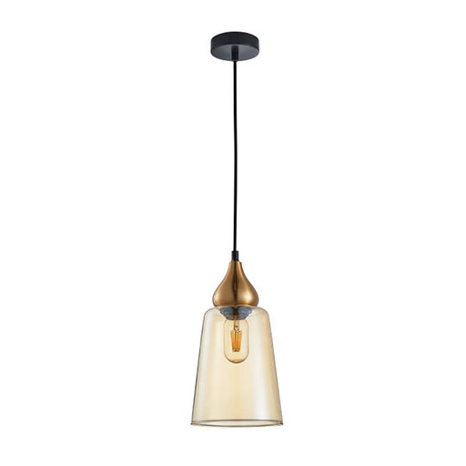 Buy Pendant Lights Australia Interior Ellipse Glass Shape 1 Light Pendant Bronze Amber - JEREZ1
