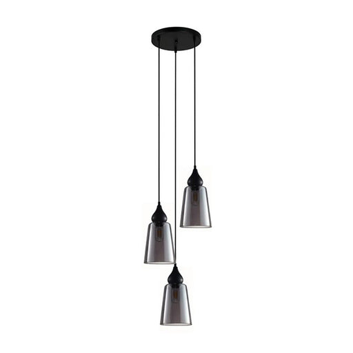 Buy Cluster Pendants Australia Interior Ellipse Glass Shape 3 Light Cluster Pendant Black Smoke - JEREZ2X3R