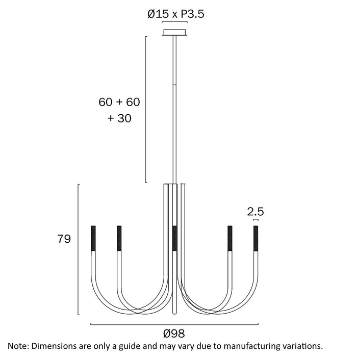 Joshua 8 Light LED Pendant Gold - JOSHUA PE8-GD