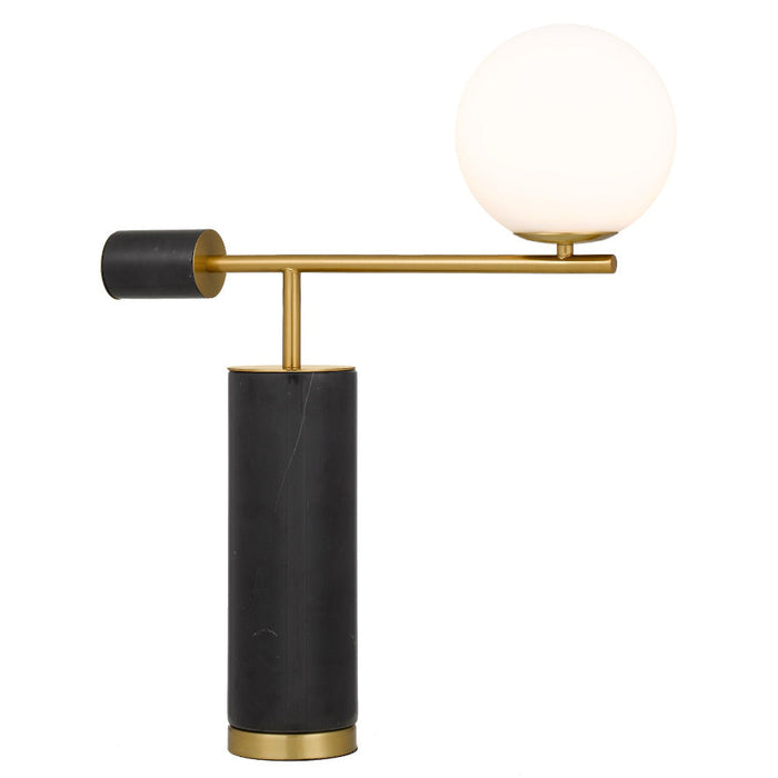 Buy Table Lamps Australia Justina 1 Light Table Lamp Black & Opal Matt - JUSTINA TL-BKOM