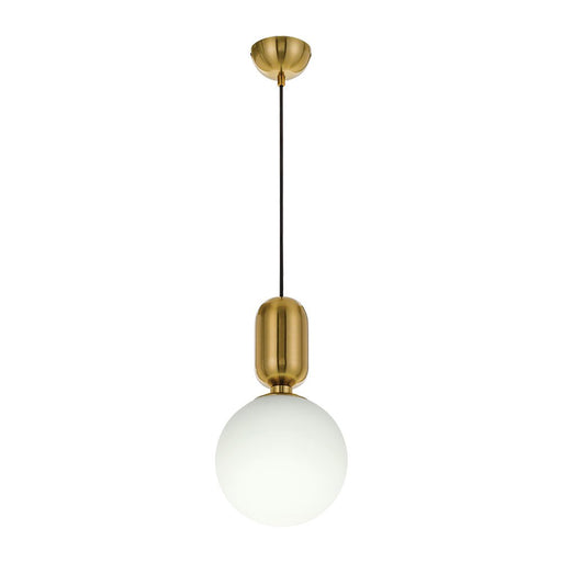 Buy Pendant Lights Australia Kade 1 Light Pendant 200mm Antique Gold & Opal Matt - KADE PE20-AG+OP