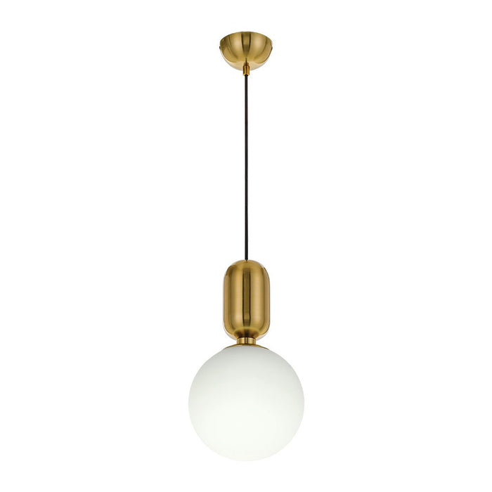 Buy Pendant Lights Australia Kade 1 Light Pendant 200mm Antique Gold & Opal Matt - KADE PE20-AG+OP
