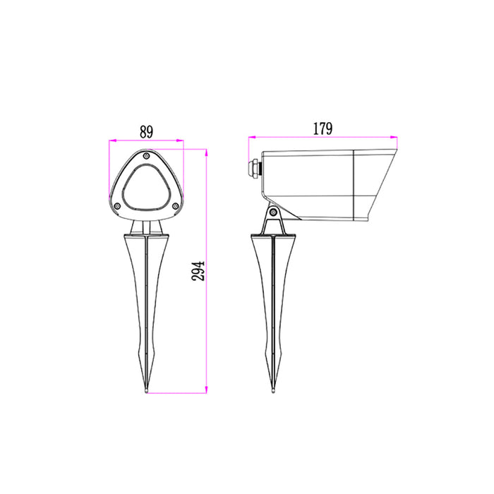 Buy Spike Lights Australia KAM Exterior 12V MR16 Garden Spike Light Dark Grey IP65 - KAM01