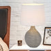 Buy Table Lamps Australia KELLY Table Lamp Light Silver Ceramic / White Fabric - KELLY TL-SLWH