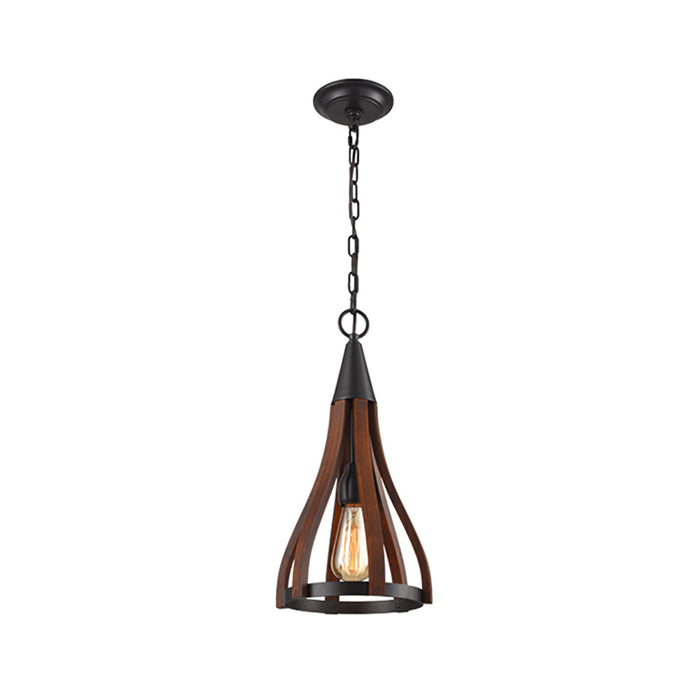 Buy Pendant Lights Australia KHALEESI Oak Dark Red Wood 1 Light Small Pendant - KHALEESI1