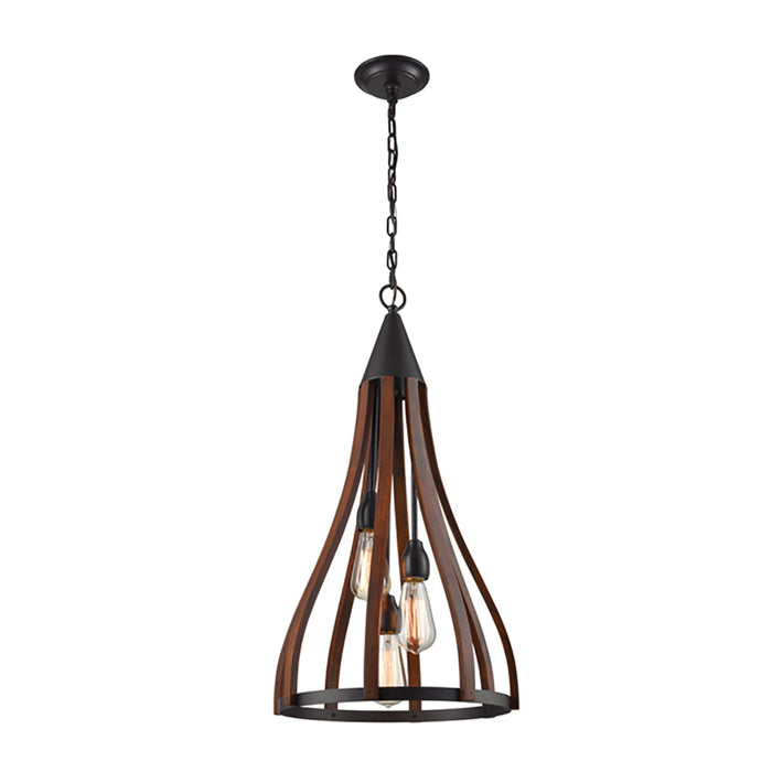 Buy Pendant Lights Australia KHALEESI Oak Dark Red Wood 3 Light Medium Pendant - KHALEESI2