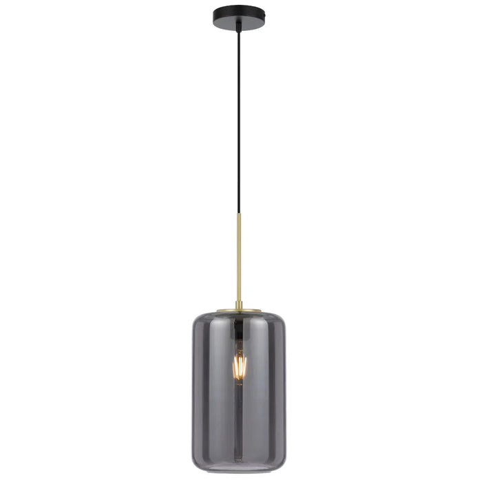 Buy Pendant Lights Australia Korova Pendant Lights 340 mm Smoke Glass - KOROVA PEM-BRSSM