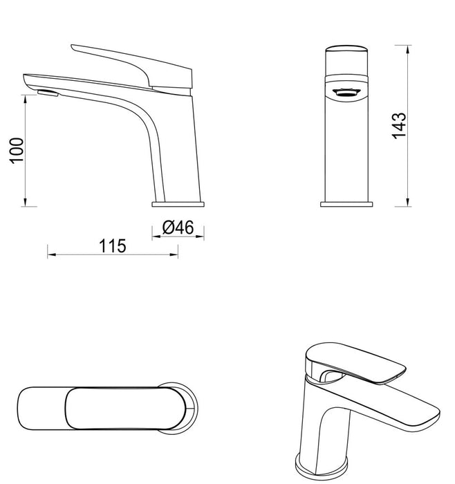 Kaza Basin Mixer Chrome - BMK-9-CP