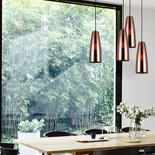 Buy Mini Pendants Australia LAMINA Copper Coloured Glass 1 Light Pendant Ellipse Shape - LAMINA1