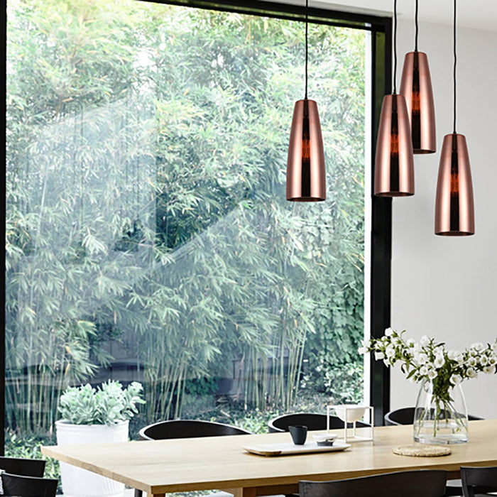 Buy Mini Pendants Australia LAMINA Copper Coloured Glass 1 Light Pendant Ellipse Shape - LAMINA1