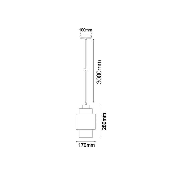 Buy Pendant Lights Australia LAMINA Copper Coloured Glass 1 Light Pendant Double Cylinder Shape - LAMINA3