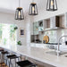 Buy Pendant Lights Australia LANTERNA Wood Trapezium 1 Light Pendant Black - LANTERNA1