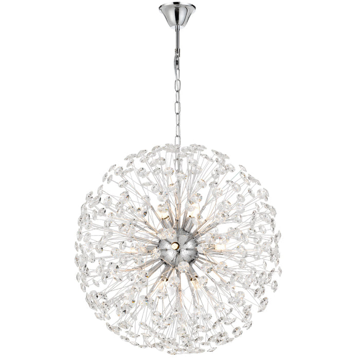 Lerida 12 Light Round Pendant Chrome & Clear - LERIDA PE12-CH