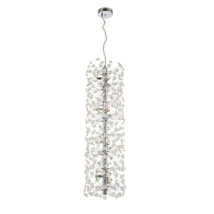 Lerida 12 Light Vertical Pendant Chrome & Clear - LERIDA PE12V-CH