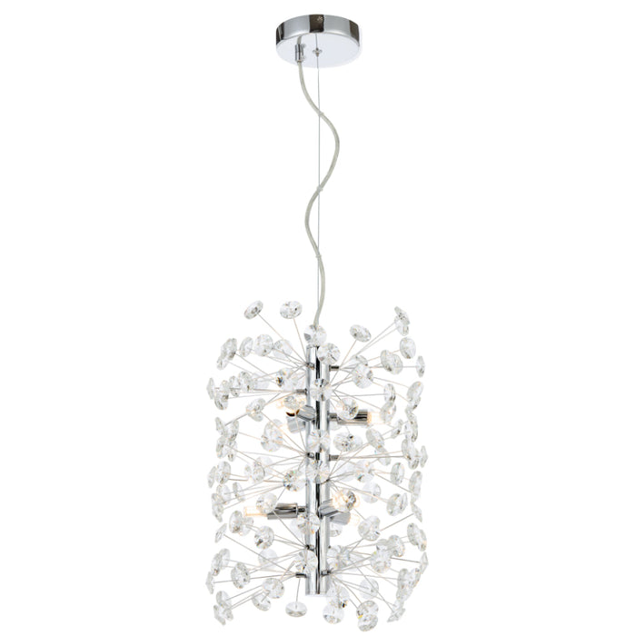 Lerida 6 Light Vertical Pendant Chrome & Clear - LERIDA PE6V-CH