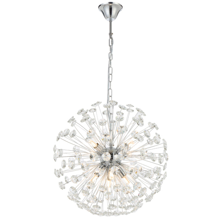 Lerida 8 Light Round Pendant Chrome & Clear - LERIDA PE8-CH
