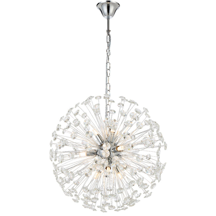 Lerida 9 Light Round Pendant Chrome & Clear - LERIDA PE9-CH