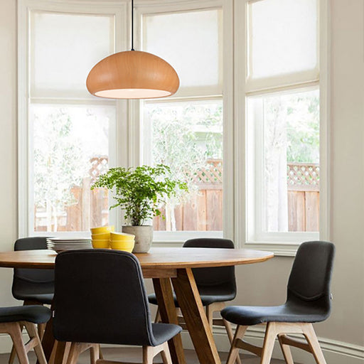 Buy Pendant Lights Australia LIGNA Cherry Golden Oak 1 Light Pendant Dome Shape - LIGNA08