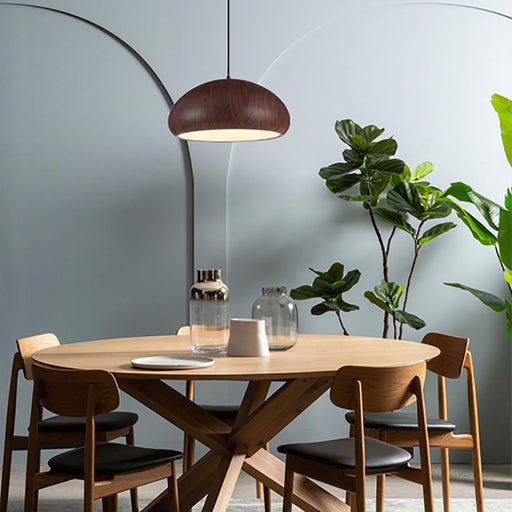 Buy Pendant Lights Australia LIGNA Cherry Black Walnut 1 Light Pendant Dome Shape - LIGNA09