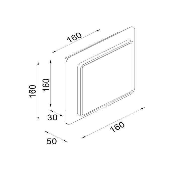 Lima Square Wall Light White Aluminium 3CCT - LIMA2