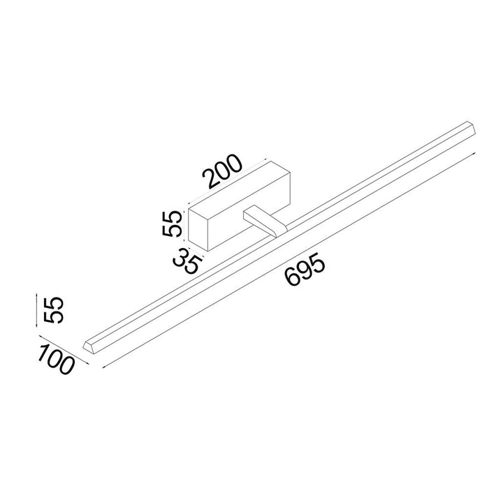 Buy Bathroom Vanity Lights Australia Linal Bathroom Vanity Light W695mm Black Aluminium 3CCT - LINEAL2L
