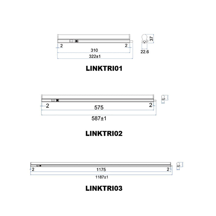 Buy Under Cabinet Lights Australia LINKTRI Interior LED Tri-CCT Linkable T5 Slimline Utility Light 18W 1187mm - LINKTRI03