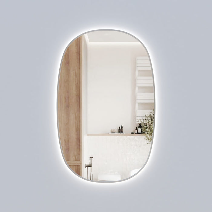 Valmont Vertical 580mm LED Mirror Brushed Nickel - LMVAL-580-BN