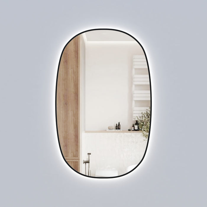 Valmont Vertical 580mm LED Mirror Matte Black - LMVAL-580-MB