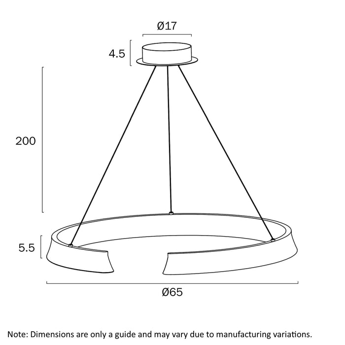 Lucid Round LED Pendant Black - LUCID PE065-BK