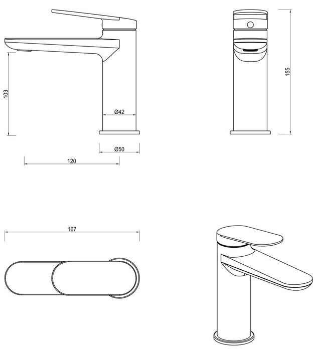 Lantra Basin Mixer Brushed Nickel - BML-26-BN