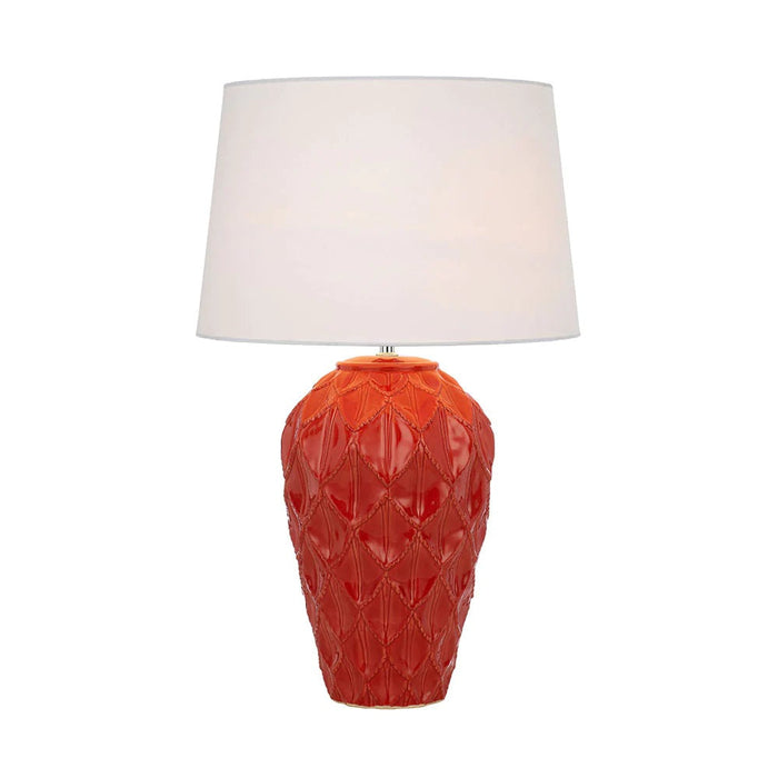 Buy Table Lamps Australia MADRID Table Lamp Red Ceramic / White Fabric - MADRID TL-RDWH