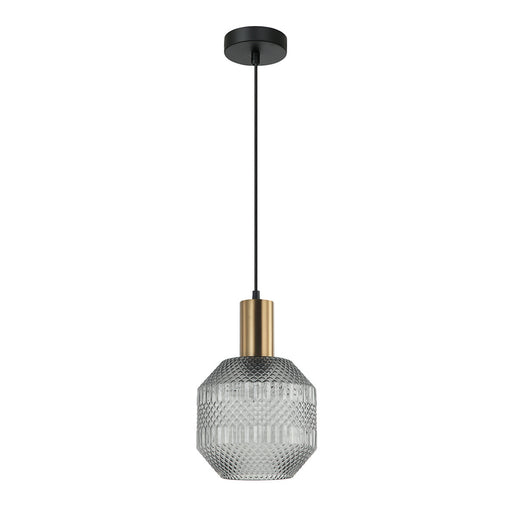 Buy Pendant Lights Australia Interior Glass Jar With Quadrilateral Segment 1 Light Pendant Smoke - MARACA1