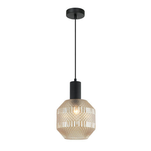 Buy Pendant Lights Australia Interior Glass Jar With Quadrilateral Segment 1 Light Pendant Amber - MARACA3
