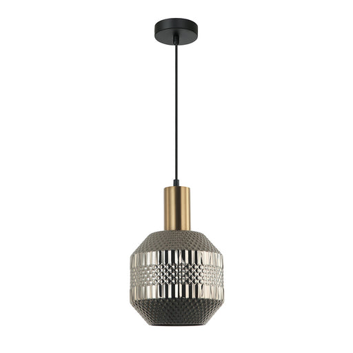 Buy Pendant Lights Australia Interior Glass Jar With Quadrilateral Segment 1 Light Pendant Matt Gold - MARACA5