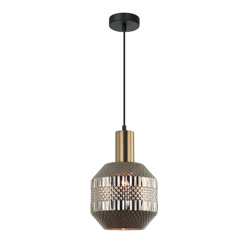 Buy Pendant Lights Australia Interior Glass Jar With Quadrilateral Segment 1 Light Pendant Matt Gold - MARACA5
