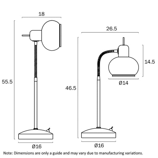 Buy Table Lamps Australia MARBELLTable Lamp Black Smoke - MARBELL TL-BKSM