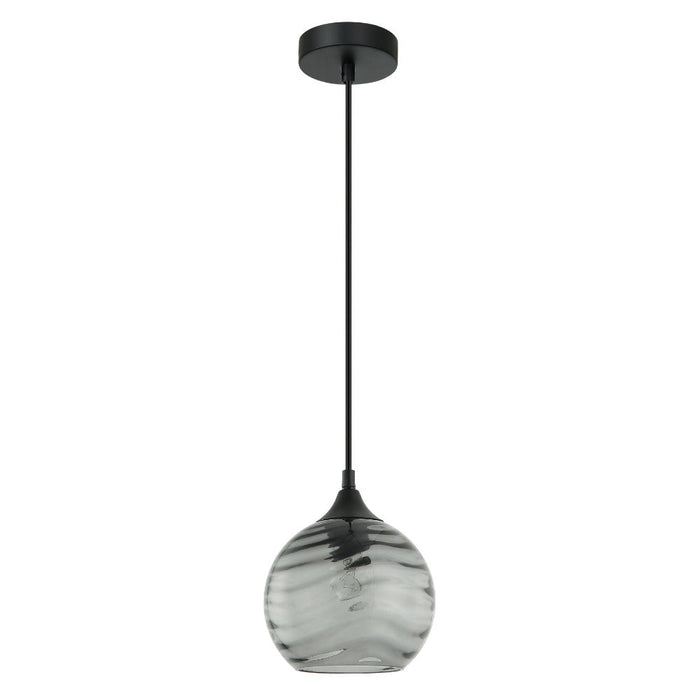 Buy Pendant Lights Australia Marbre 1 Light Pendant Smokey Wine Glass Wavy Glass- MARBRE1