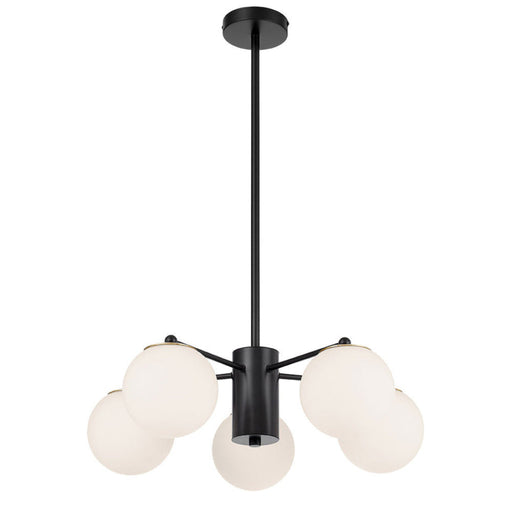 Buy Pendant Lights Australia Marsten 5 Light Pendant Black & Opal Matt - MARSTEN PE5-BKOM