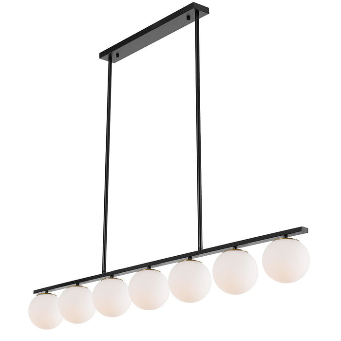 Buy Island Pendant Lights Australia Marsten 7 Light Island Pendant Black & Opal Matt - MARSTEN PE7-BKOM