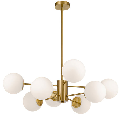 Buy Pendant Lights Australia Marsten 8 Light Pendant Antique Gold & Opal Matt - MARSTEN PE8-AGOM
