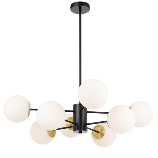 Buy Pendant Lights Australia Marsten 8 Light Pendant Black & Opal Matt - MARSTEN PE8-BKOM