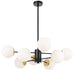 Buy Pendant Lights Australia Marsten 8 Light Pendant Black & Opal Matt - MARSTEN PE8-BKOM