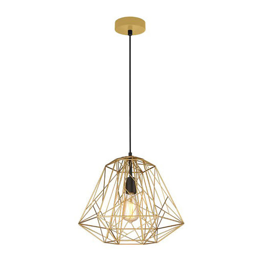 Buy Pendant Lights Australia Interior Iron Cage 1 Light Pendant Matt Gold & Black - MARTE2