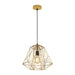 Buy Pendant Lights Australia Interior Iron Cage 1 Light Pendant Matt Gold & Black - MARTE2