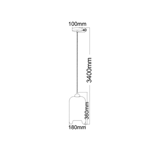 Buy Pendant Lights Australia MASON 1 Light Pendant With Smoked Oblong Glass - MASON3