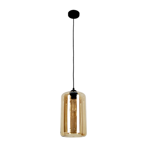 Buy Pendant Lights Australia MASON 1 Light Pendant With Amber Oblong Glass - MASON1