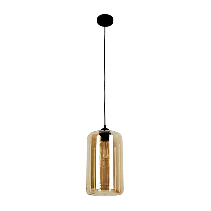 Buy Pendant Lights Australia MASON 1 Light Pendant With Amber Oblong Glass - MASON1